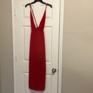 Sexy red flow dress